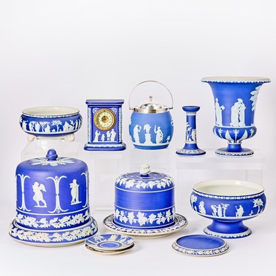 Lot 299 - Group of Wedgwood Blue Jasperware Table Articles