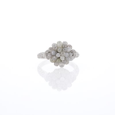 Lot 1205 - White Gold, Colored Diamond and Diamond Ring