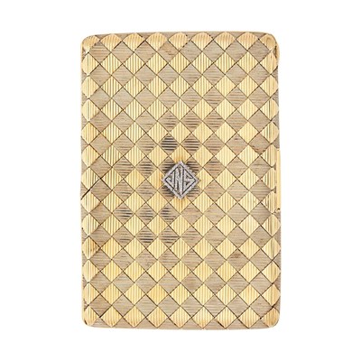 Lot 103 - Dreicer & Co. Two-Color Gold, Platinum and Diamond Cigarette Case