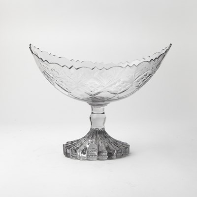 Lot 625 - Irish Cut and Molded Glass Footed Center Bowl