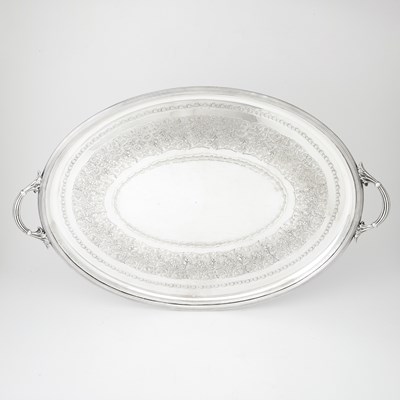 Lot 629 - Silver Plated Two-Handled Tray