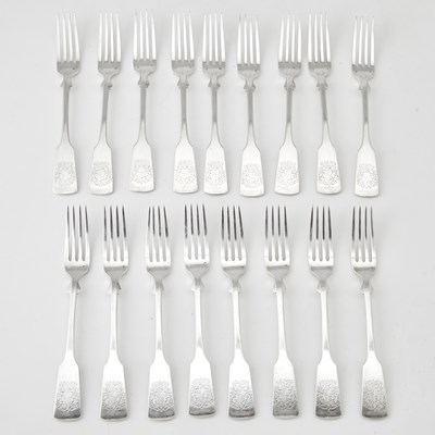 Lot 630 - Set of Seventeen French Puiforcat Silver Dinner Forks