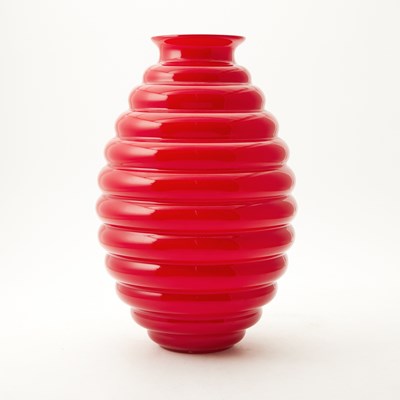 Lot 251 - Venini Murano Blown Cased Glass “Rhythm” Vase