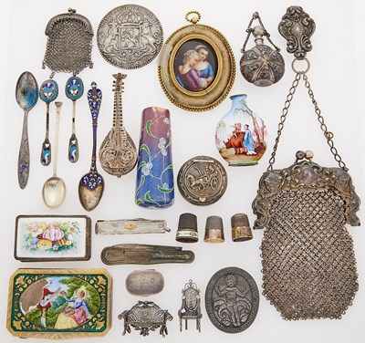 Lot 1307 - Group of Silver, Metal and Ceramic Objets