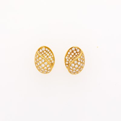 Lot 1315 - Pair of Gold and Diamond Earclips