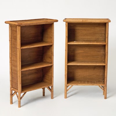 Lot 299 - Pair of Bamboo and Rattan Small Bookcases