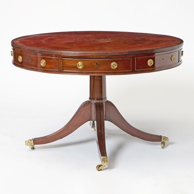 Lot 263 - Regency Leather-Top Mahogany Drum Table