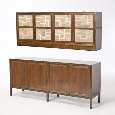 Lot 189 - Tile Inset Walnut Sideboard