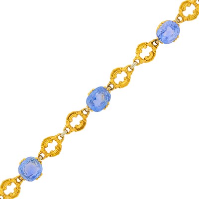 Lot 100 - Antique Gold and Sapphire Bracelet