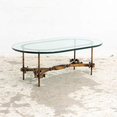 Lot 46 - Gilt Metal Glass Top Coffee Table