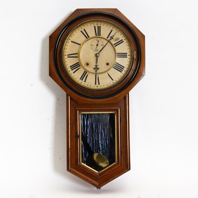 Lot 246 - Mahogany Octagonal Wall Clock