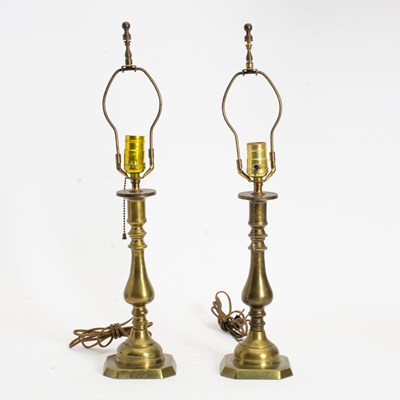 Lot 242 - Pair of Brass Table Lamps