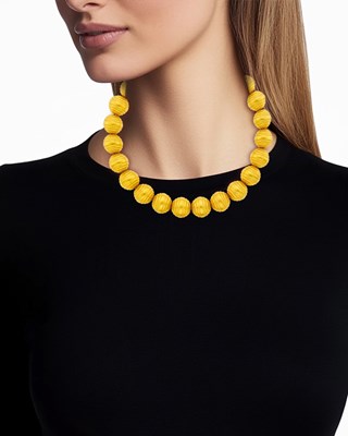 Lot 21 - Ilias Lalaounis Hammered Gold Bead Necklace
