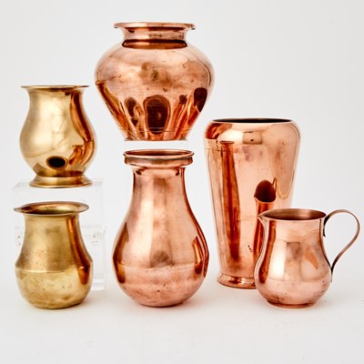 Lot 632 - Group of Copper and Brass Cookware and Table Articles
