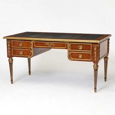 Lot 151 - Louis XVI Style Gilt-Metal Mounted Kingwood Bureau Plat