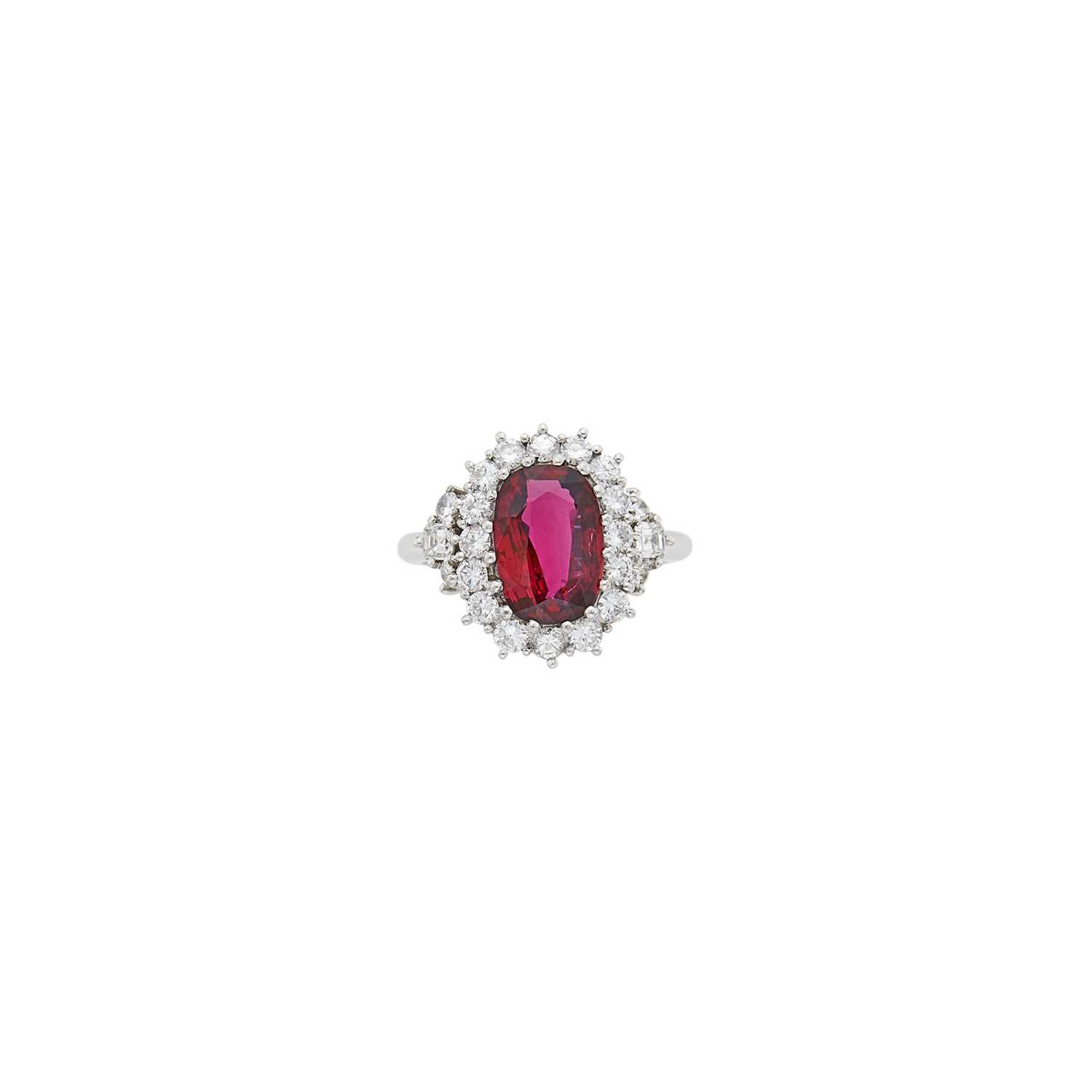 Lot 166 - White Gold, Ruby and Diamond Ring