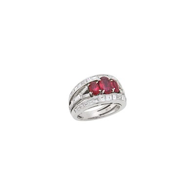 Lot 121 - Platinum, Ruby and Diamond Ring
