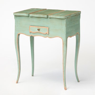 Lot 13 - French Provincial Style Green Painted Podreuse