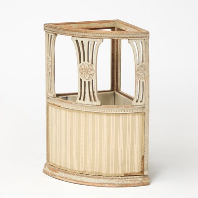 Lot 467 - Louis XVI Style Painted and Upholstered Beechwood Umbrella Stand