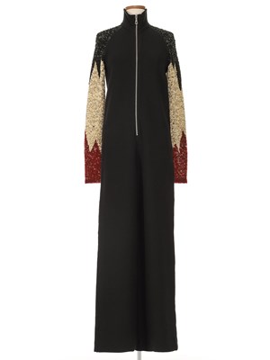 Lot 233 - Jean Paul Gaultier Black Wool Multicolor Sequin Jumpsuit