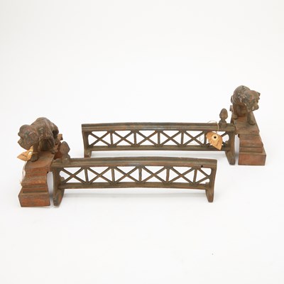 Lot 68 - Pair of Continental Dog-Form Iron Chenets