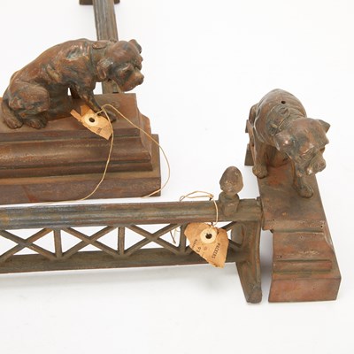Lot 68 - Pair of Continental Dog-Form Iron Chenets