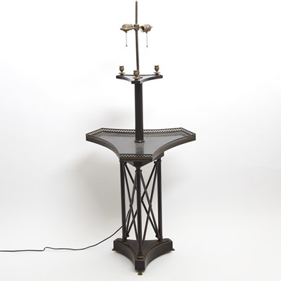 Lot 470 - Directoire Style black Painted Floor Lamp