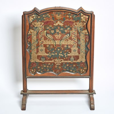 Lot 71 - Italian Walnut Tapestry Inset Firescreen