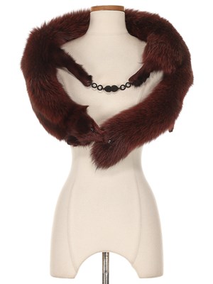 Lot 122 - Maroon Fox Fur Stole