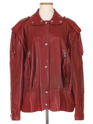 Lot 559A - Claude Montana pour Idéal Cuir Red Leather Jacket