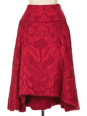 Lot 121 - Christian Dior Red Silk Brocade & Mohair Lined Skirt