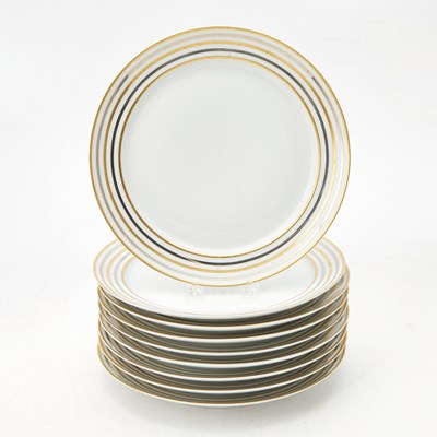 Lot 683 - Puiforcat Set of Nine “1930” Pattern Limoges Porcelain Dinner Plates