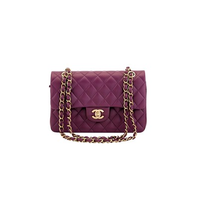 Lot 144 - Chanel Burgundy Leather Double Flap Bag