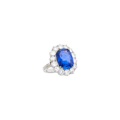 Lot 127 - White Gold, Sapphire and Diamond Ring