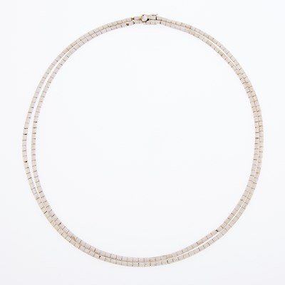 Lot 3268 - Double Strand White Gold Necklace