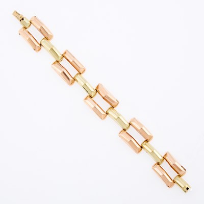 Lot 3240 - Two-Color Gold Link Bracelet