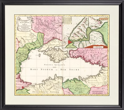 Lot 234 - Seutter's map of the Black Sea, with a inset map of the Bosphorous Strait