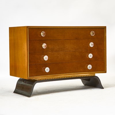 Lot 723 - Pair of Gilbert Rohde Mahogany, Burlwood and Part Ebonized Model No. 3920 Chests of Drawers