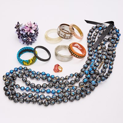 Lot 732 - Jianhui London Blue and Metallic Bead Necklace