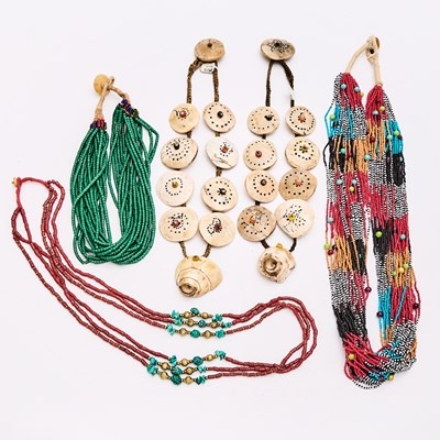 Lot 552 - Group of Tribal Inspired Necklaces