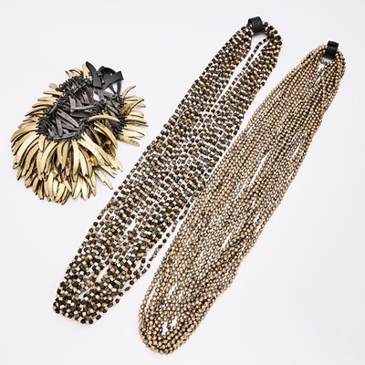 Lot 553 - Two Jianhui London Black and Gold Beaded Necklaces