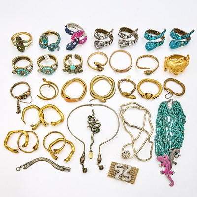 Lot 45 - Group of Reptilian Form Costume Jewelry