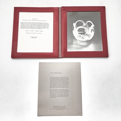 Lot 243 - Steuben Hand-Blown, Wheel-Engraved and Diamond-Point Engraved Glass "Swan" Bowl