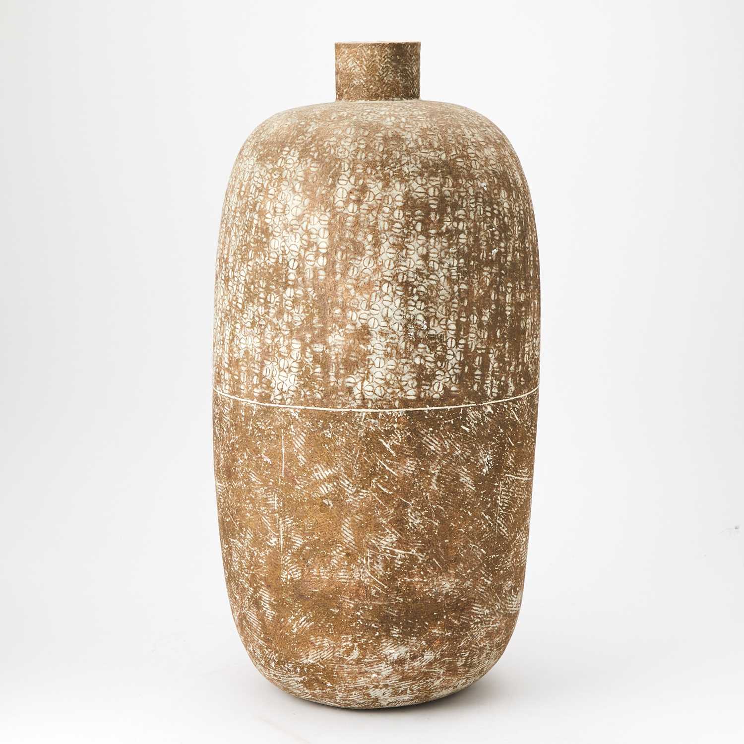 Lot 755 - Claude Conover Mid Century Modern Glazed and Incised Earthenware Vessel Titled 'Balinah'