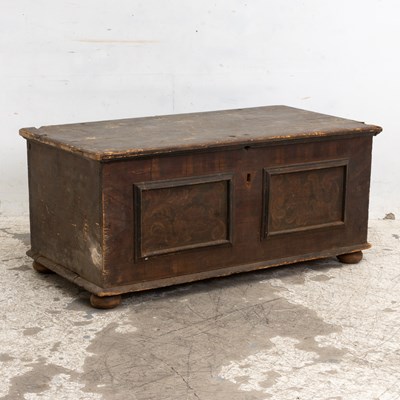 Lot 179 - Continental Faux-Grained and Painted Pine Chest