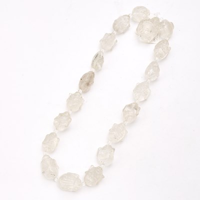 Lot 292 - Chinese Rock Crystal Carved Buddha Bead Necklace