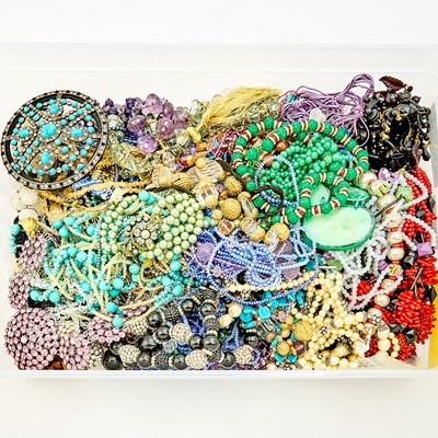 Lot 609 - Group of Beaded and Rhinestone Costume Necklaces