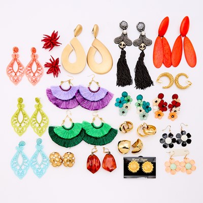 Lot 612 - Group of Twenty Pairs of Costume Earrings and Earclips