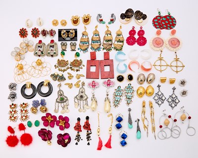 Lot 296 - Group of Fifty Pairs of Costume Earrings and Earclips