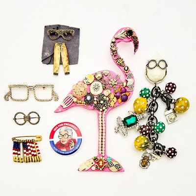 Lot 53 - Group of Iris Apfel-Inspired Costume Jewelry